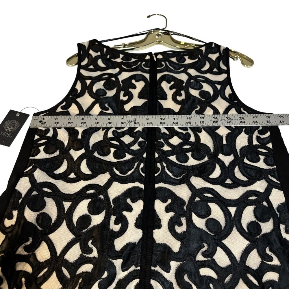 Vince Camuto Sleeveless Dress, Velvet Textured Pattern, Back Zipper Closure 14 - Picture 14 of 14